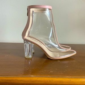 Follow Me clear booties, EU size 39 (US 8)